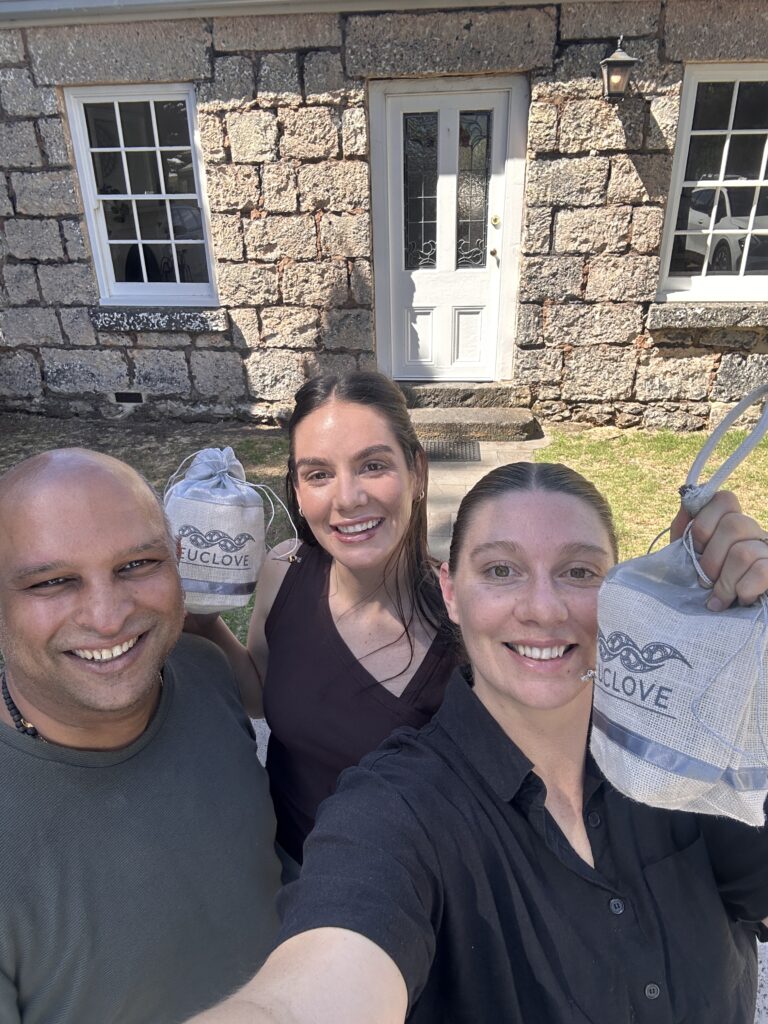 Australian Eco Branding photographer. Euclove Brand owner - Srini, Model - Leah and myself after a branding shoot early 2026. 